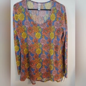 LuLaRoe Multicolor Floral Long Sleeve Top Light Weight Stretchy